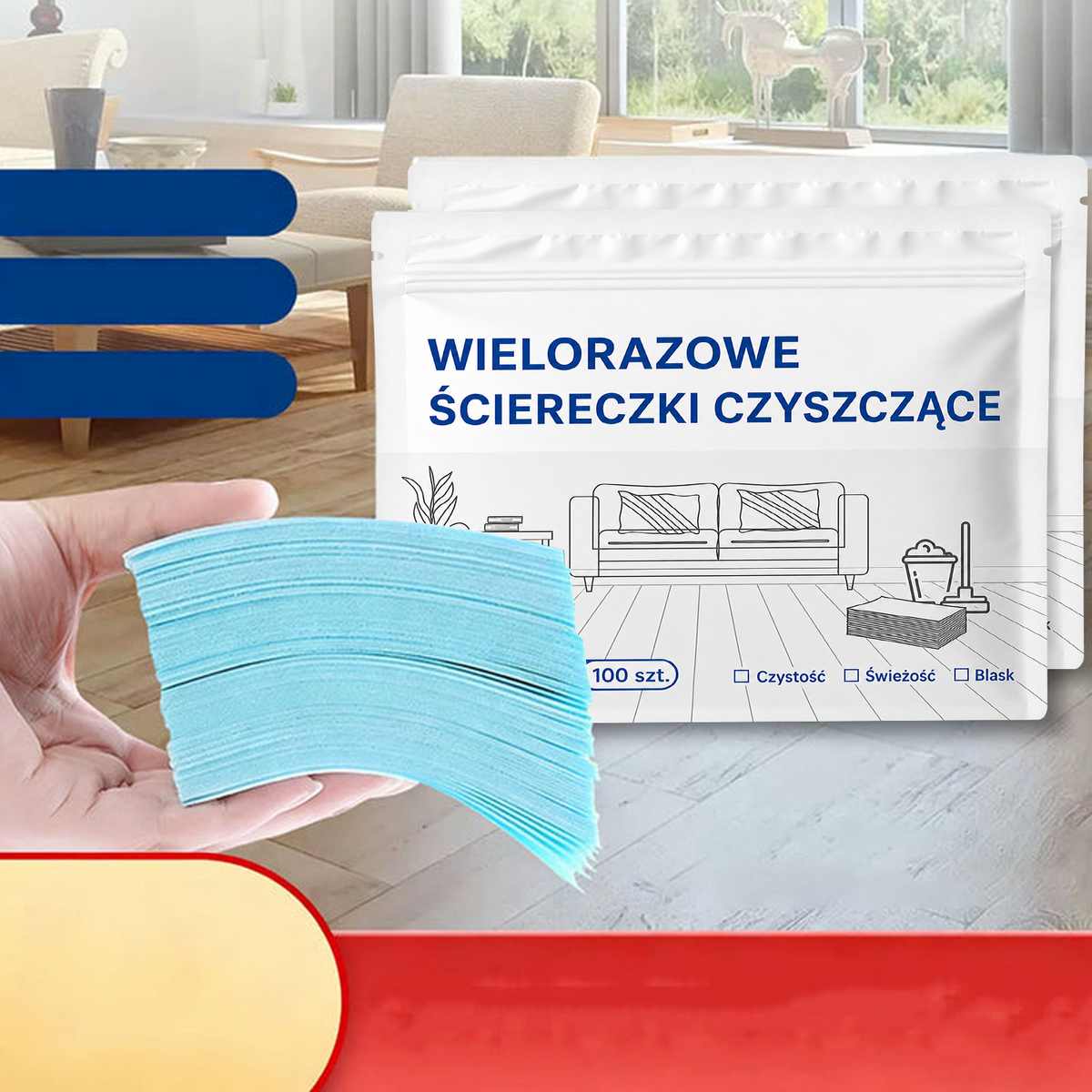 🎁 Zostało tylko 5 zestawów! Dodatkowe 50% zniżki na rozpuszczalne w wodzie chusteczki do czyszczenia podłóg! 🧹 Zamów teraz i oszczędzaj!