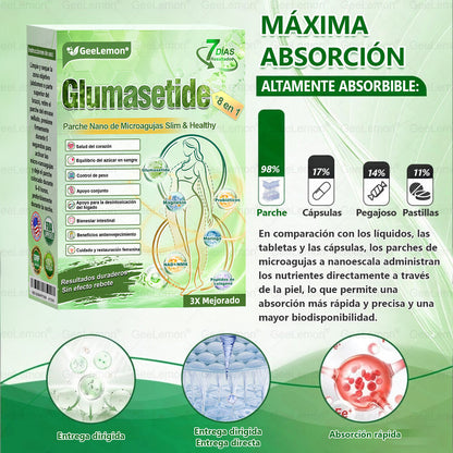 𝐆𝐞𝐞𝐋𝐞𝐦𝐨𝐧® 𝐆𝐥𝐮𝐦𝐚𝐬𝐞𝐭𝐢𝐝𝐚 𝟖 𝐞𝐧 𝟏 𝐏𝐚𝐫𝐜𝐡𝐞 𝐍𝐚𝐧𝐨 𝐌𝐢𝐜𝐫𝐨𝐚𝐠𝐮𝐣𝐚𝐬 𝐏𝐚𝐫𝐚 𝐀𝐝𝐞𝐥𝐠𝐚𝐳𝐚𝐫 𝐲 𝐒𝐚𝐥𝐮𝐝 (Solo una vez al día, cambios visibles en 7 días) Para obesidad, salud cardiovascular, diabetes, apnea del sueño, glándula tiroides, salud intestinal, problemas articulares y más
