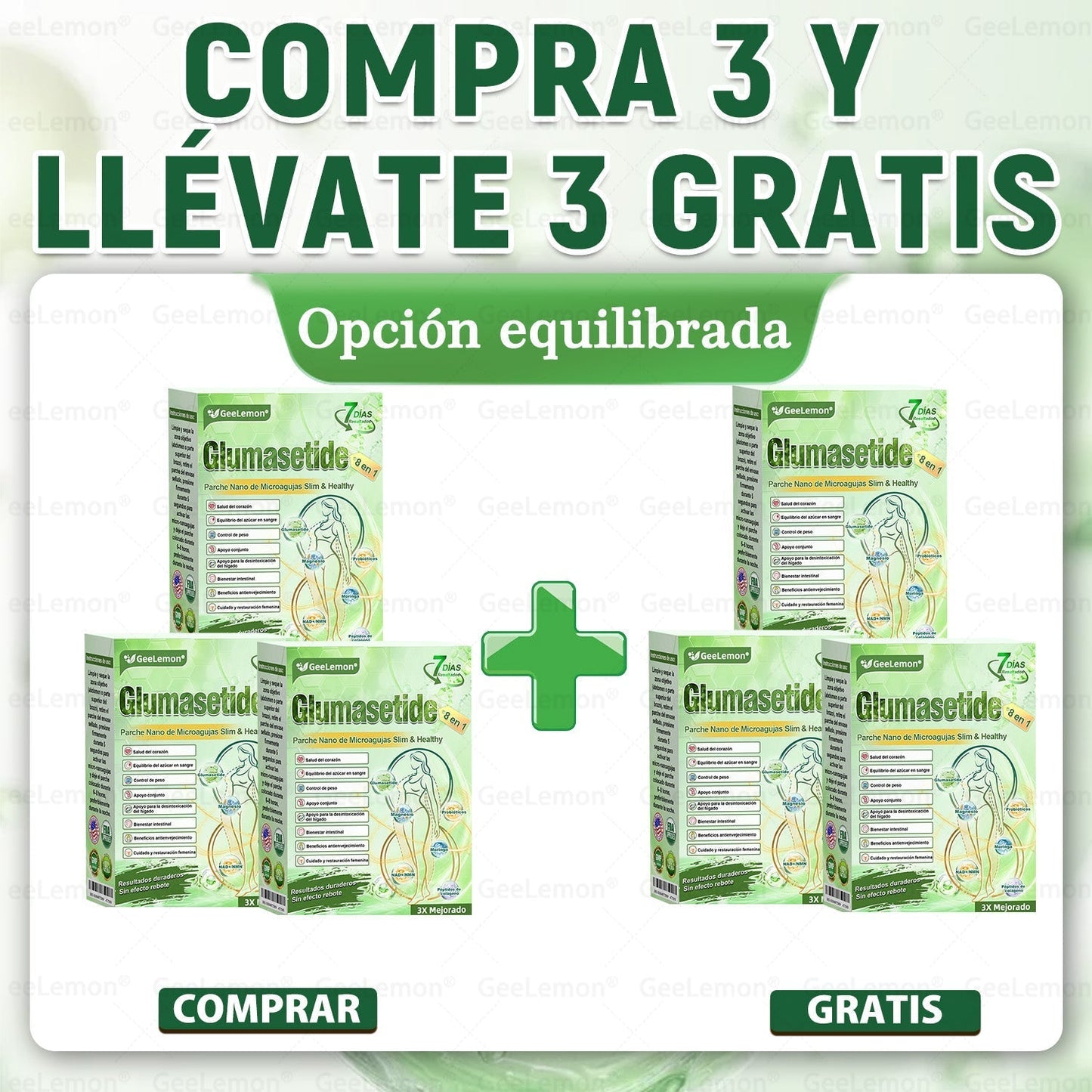 𝐆𝐞𝐞𝐋𝐞𝐦𝐨𝐧® 𝐆𝐥𝐮𝐦𝐚𝐬𝐞𝐭𝐢𝐝𝐚 𝟖 𝐞𝐧 𝟏 𝐏𝐚𝐫𝐜𝐡𝐞 𝐍𝐚𝐧𝐨 𝐌𝐢𝐜𝐫𝐨𝐚𝐠𝐮𝐣𝐚𝐬 𝐏𝐚𝐫𝐚 𝐀𝐝𝐞𝐥𝐠𝐚𝐳𝐚𝐫 𝐲 𝐒𝐚𝐥𝐮𝐝 (Solo una vez al día, cambios visibles en 7 días) Para obesidad, salud cardiovascular, diabetes, apnea del sueño, glándula tiroides, salud intestinal, problemas articulares y más