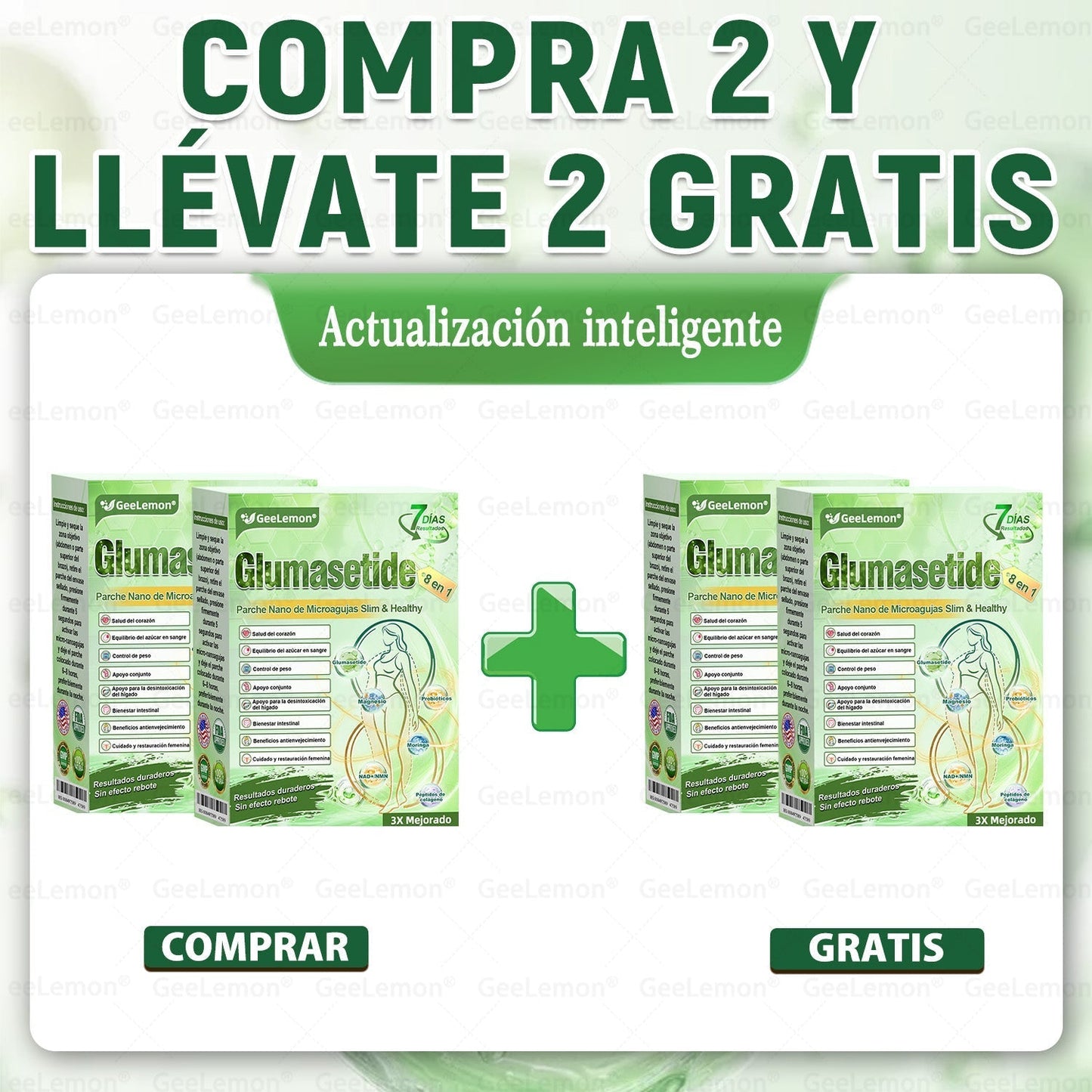 𝐆𝐞𝐞𝐋𝐞𝐦𝐨𝐧® 𝐆𝐥𝐮𝐦𝐚𝐬𝐞𝐭𝐢𝐝𝐚 𝟖 𝐞𝐧 𝟏 𝐏𝐚𝐫𝐜𝐡𝐞 𝐍𝐚𝐧𝐨 𝐌𝐢𝐜𝐫𝐨𝐚𝐠𝐮𝐣𝐚𝐬 𝐏𝐚𝐫𝐚 𝐀𝐝𝐞𝐥𝐠𝐚𝐳𝐚𝐫 𝐲 𝐒𝐚𝐥𝐮𝐝 (Solo una vez al día, cambios visibles en 7 días) Para obesidad, salud cardiovascular, diabetes, apnea del sueño, glándula tiroides, salud intestinal, problemas articulares y más