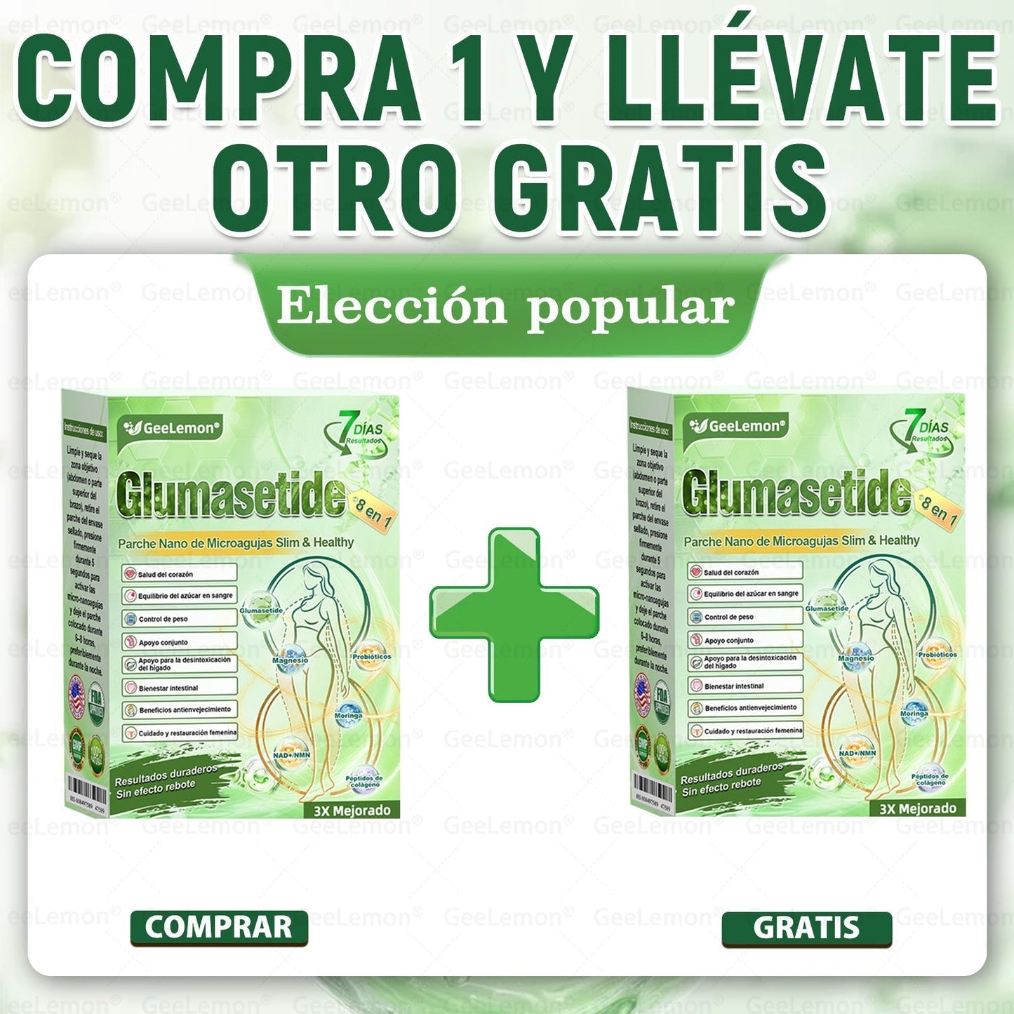 𝐆𝐞𝐞𝐋𝐞𝐦𝐨𝐧® 𝐆𝐥𝐮𝐦𝐚𝐬𝐞𝐭𝐢𝐝𝐚 𝟖 𝐞𝐧 𝟏 𝐏𝐚𝐫𝐜𝐡𝐞 𝐍𝐚𝐧𝐨 𝐌𝐢𝐜𝐫𝐨𝐚𝐠𝐮𝐣𝐚𝐬 𝐏𝐚𝐫𝐚 𝐀𝐝𝐞𝐥𝐠𝐚𝐳𝐚𝐫 𝐲 𝐒𝐚𝐥𝐮𝐝 (Solo una vez al día, cambios visibles en 7 días) Para obesidad, salud cardiovascular, diabetes, apnea del sueño, glándula tiroides, salud intestinal, problemas articulares y más