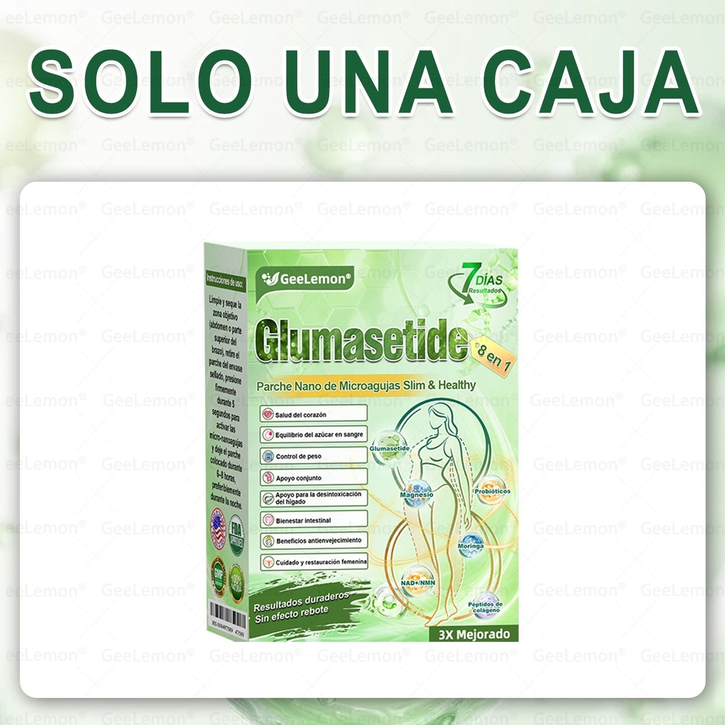 𝐆𝐞𝐞𝐋𝐞𝐦𝐨𝐧® 𝐆𝐥𝐮𝐦𝐚𝐬𝐞𝐭𝐢𝐝𝐚 𝟖 𝐞𝐧 𝟏 𝐏𝐚𝐫𝐜𝐡𝐞 𝐍𝐚𝐧𝐨 𝐌𝐢𝐜𝐫𝐨𝐚𝐠𝐮𝐣𝐚𝐬 𝐏𝐚𝐫𝐚 𝐀𝐝𝐞𝐥𝐠𝐚𝐳𝐚𝐫 𝐲 𝐒𝐚𝐥𝐮𝐝 (Solo una vez al día, cambios visibles en 7 días) Para obesidad, salud cardiovascular, diabetes, apnea del sueño, glándula tiroides, salud intestinal, problemas articulares y más