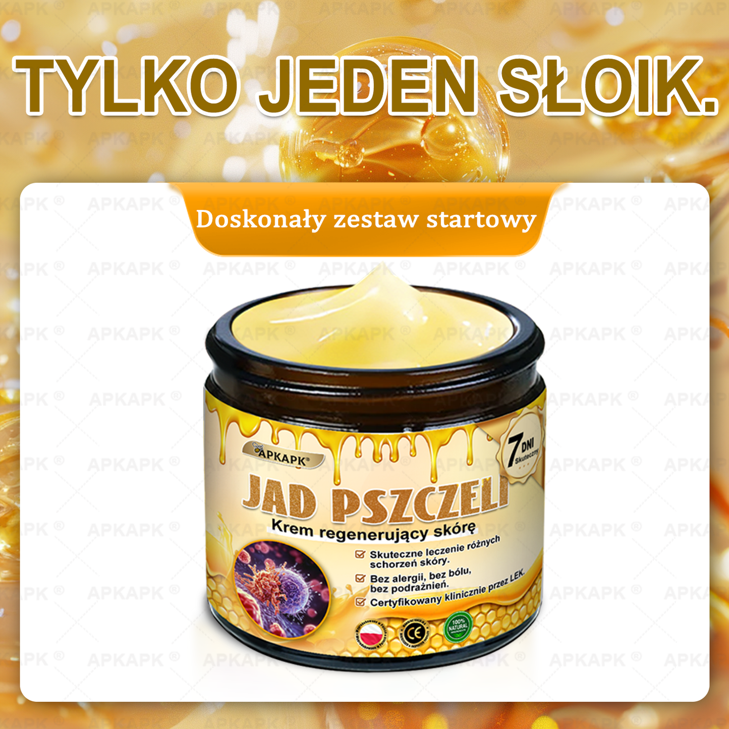 🐝ΑPΚΑPK® Jad Pszczoły Kompleksowy Krem✨pomaga w leczeniu problemów skórnych, takich jak: zmarszczki, blizny, plamy pigmentacyjne, rozstępy, trądzik, łuszczyca, egzema, zmiany skórne, podrażnienia, stany zapalne i inne problemy skórne🔥